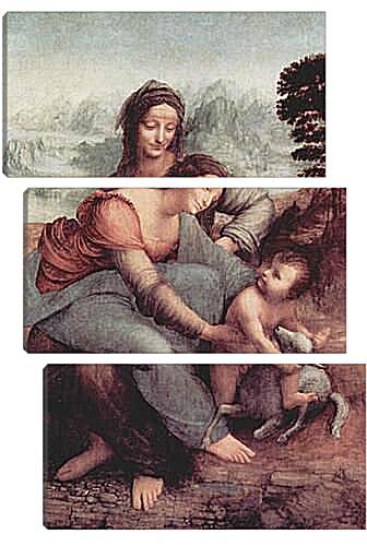 Модульная картина - Святая Анна с Марией и младенцем. Леонардо да Винчи