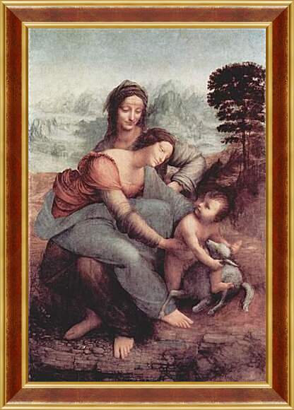 Картина в раме - Святая Анна с Марией и младенцем. Леонардо да Винчи