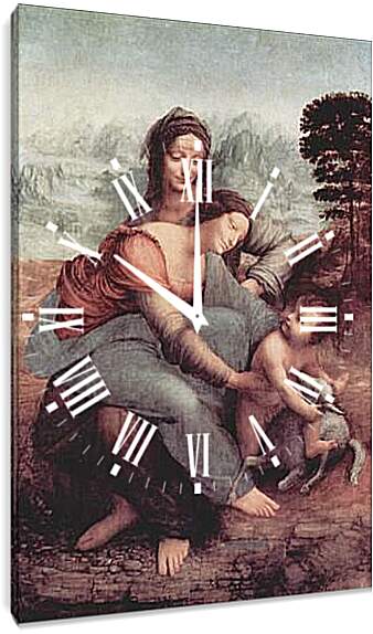 Часы картина - Святая Анна с Марией и младенцем. Леонардо да Винчи