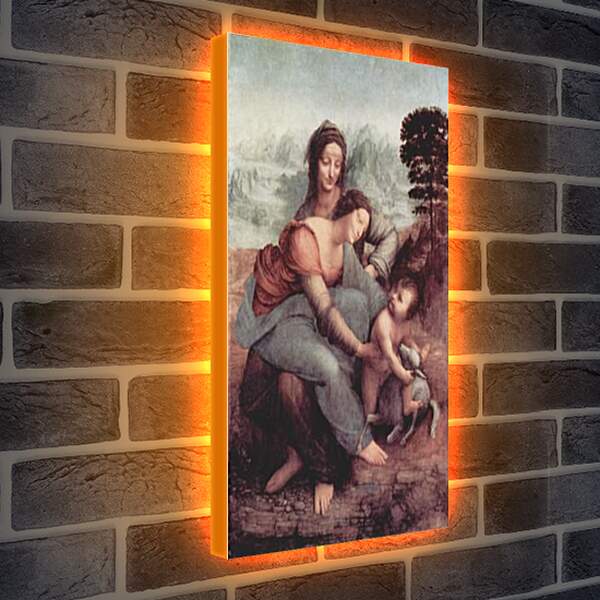 Лайтбокс световая панель - Святая Анна с Марией и младенцем. Леонардо да Винчи