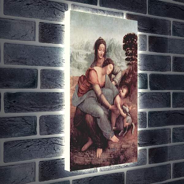Лайтбокс световая панель - Святая Анна с Марией и младенцем. Леонардо да Винчи