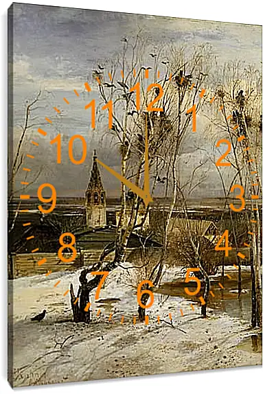 Часы картина - Грачи прилетели. Саврасов Алексей