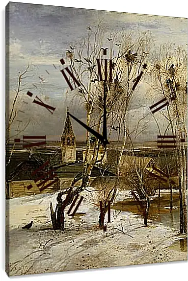 Часы картина - Грачи прилетели. Саврасов Алексей