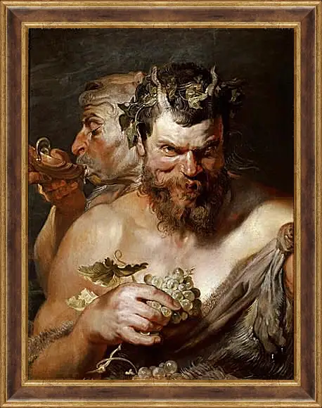 Картина в раме - Two Satyrs. Питер Пауль Рубенс