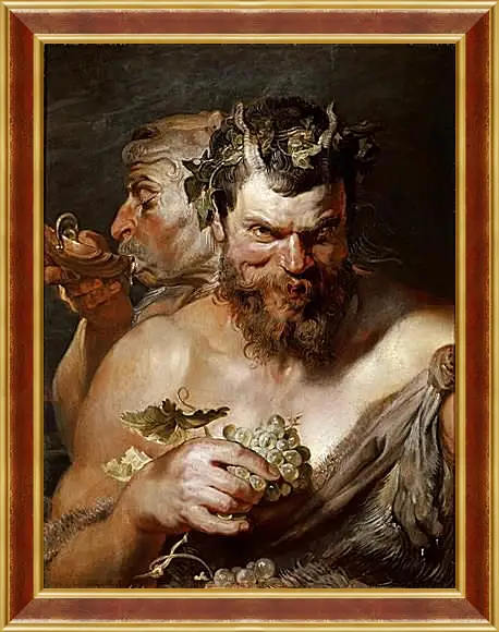 Картина в раме - Two Satyrs. Питер Пауль Рубенс