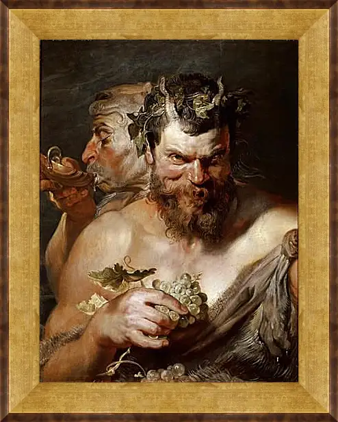 Картина в раме - Two Satyrs. Питер Пауль Рубенс