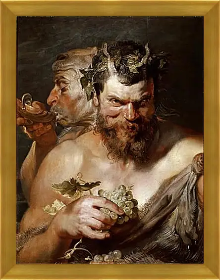 Картина в раме - Two Satyrs. Питер Пауль Рубенс