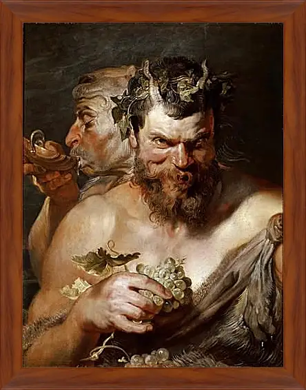 Картина в раме - Two Satyrs. Питер Пауль Рубенс