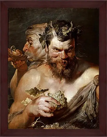 Картина в раме - Two Satyrs. Питер Пауль Рубенс