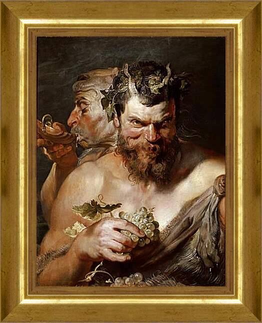 Картина в раме - Two Satyrs. Питер Пауль Рубенс