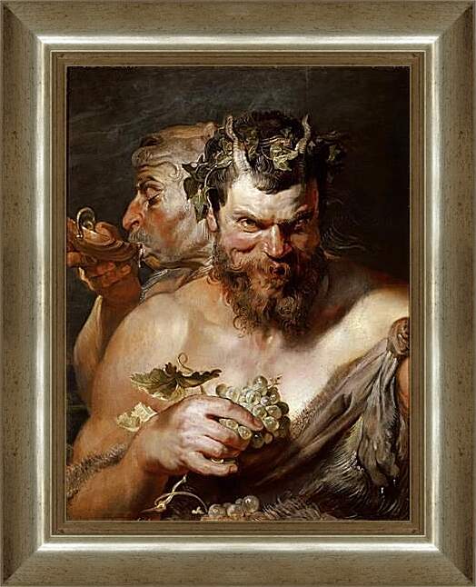 Картина в раме - Two Satyrs. Питер Пауль Рубенс