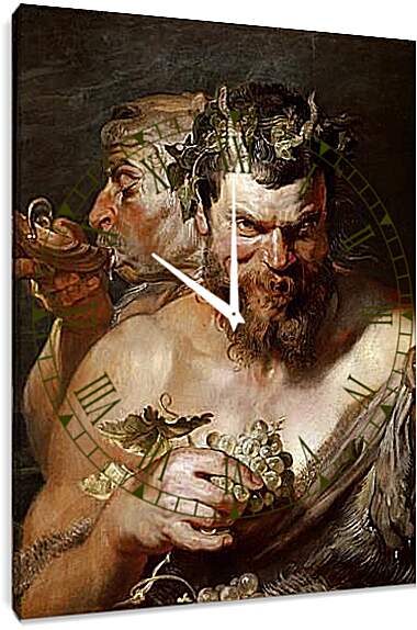 Часы картина - Two Satyrs. Питер Пауль Рубенс