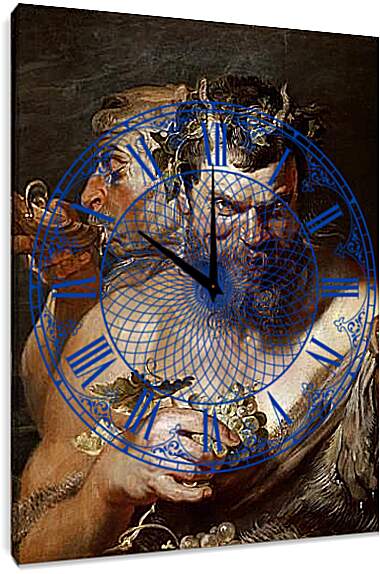 Часы картина - Two Satyrs. Питер Пауль Рубенс