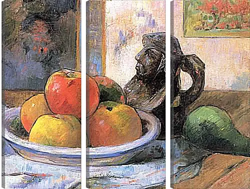 Модульная картина - Still Life with Apples, a Pear, and a Ceramic Portrait Jug. Поль Гоген