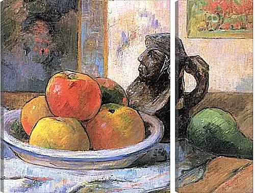 Модульная картина - Still Life with Apples, a Pear, and a Ceramic Portrait Jug. Поль Гоген