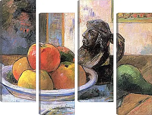 Модульная картина - Still Life with Apples, a Pear, and a Ceramic Portrait Jug. Поль Гоген