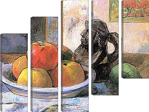 Модульная картина - Still Life with Apples, a Pear, and a Ceramic Portrait Jug. Поль Гоген