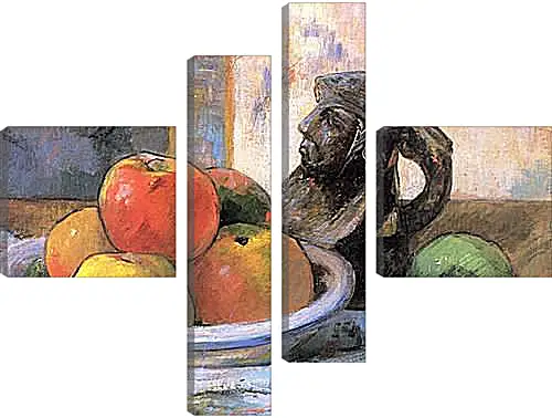 Модульная картина - Still Life with Apples, a Pear, and a Ceramic Portrait Jug. Поль Гоген