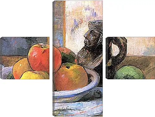 Модульная картина - Still Life with Apples, a Pear, and a Ceramic Portrait Jug. Поль Гоген