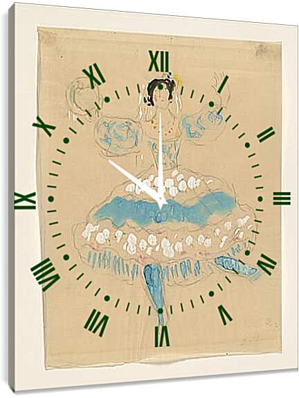 Часы картина - Zemphira, costume design for Aleko. (Земфира, дизайн костюмов для Алеко 1) Марк Шагал
