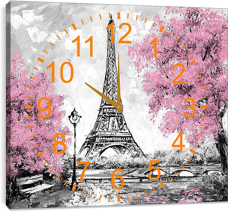 Часы картина - Эйфелева башня