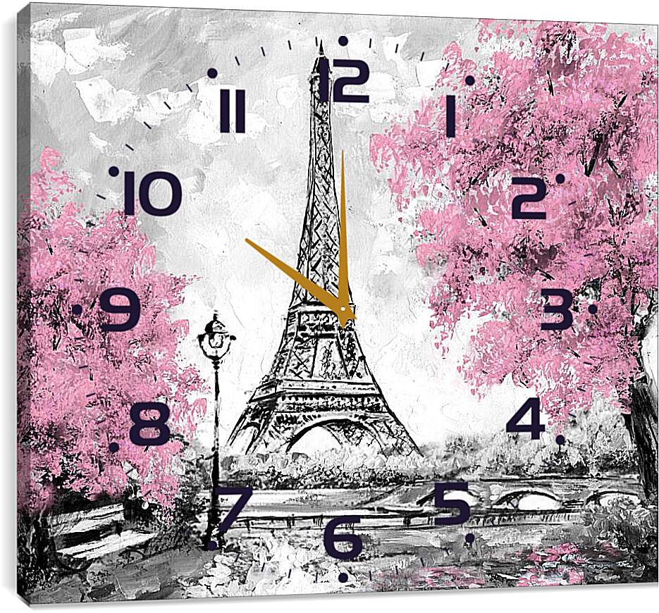 Часы картина - Эйфелева башня