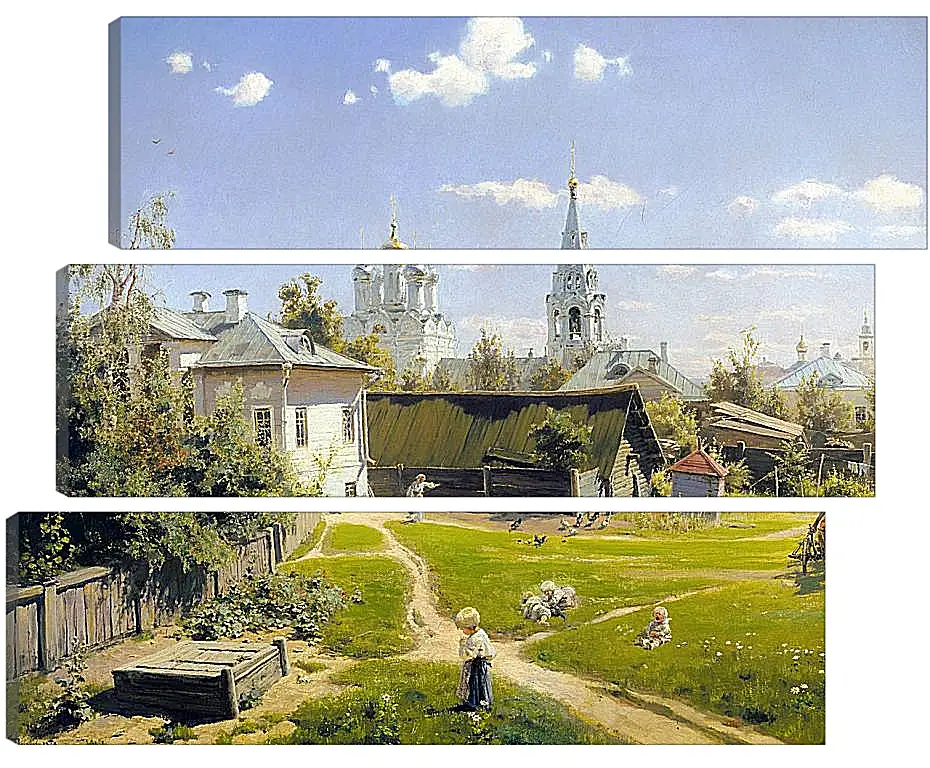 Модульная картина - Московский дворик. Поленов Василий