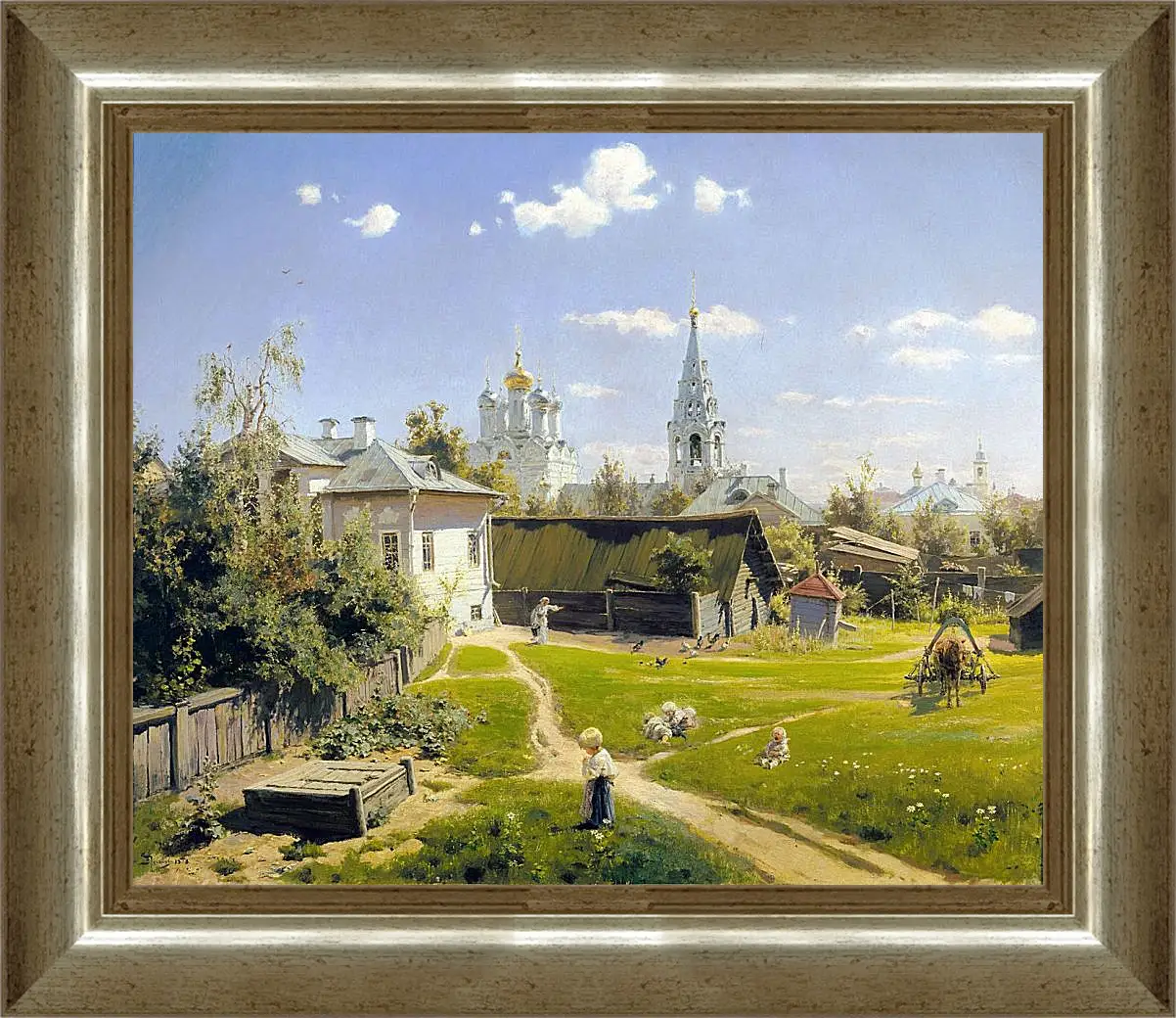 Картина в раме - Московский дворик. Поленов Василий