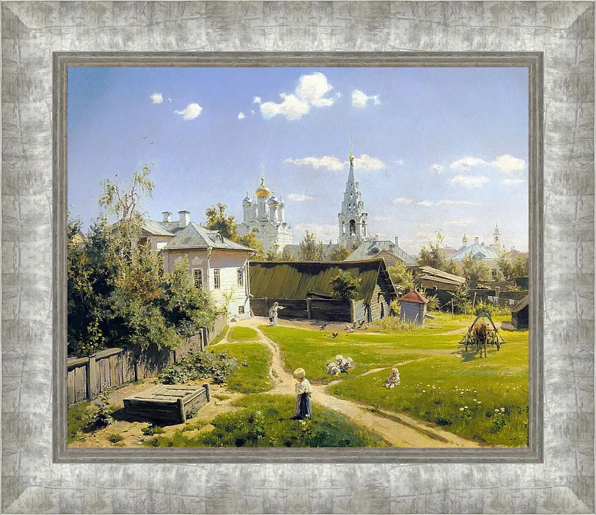 Картина в раме - Московский дворик. Поленов Василий