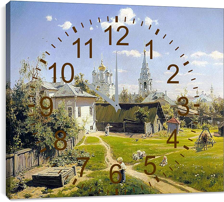 Часы картина - Московский дворик. Поленов Василий