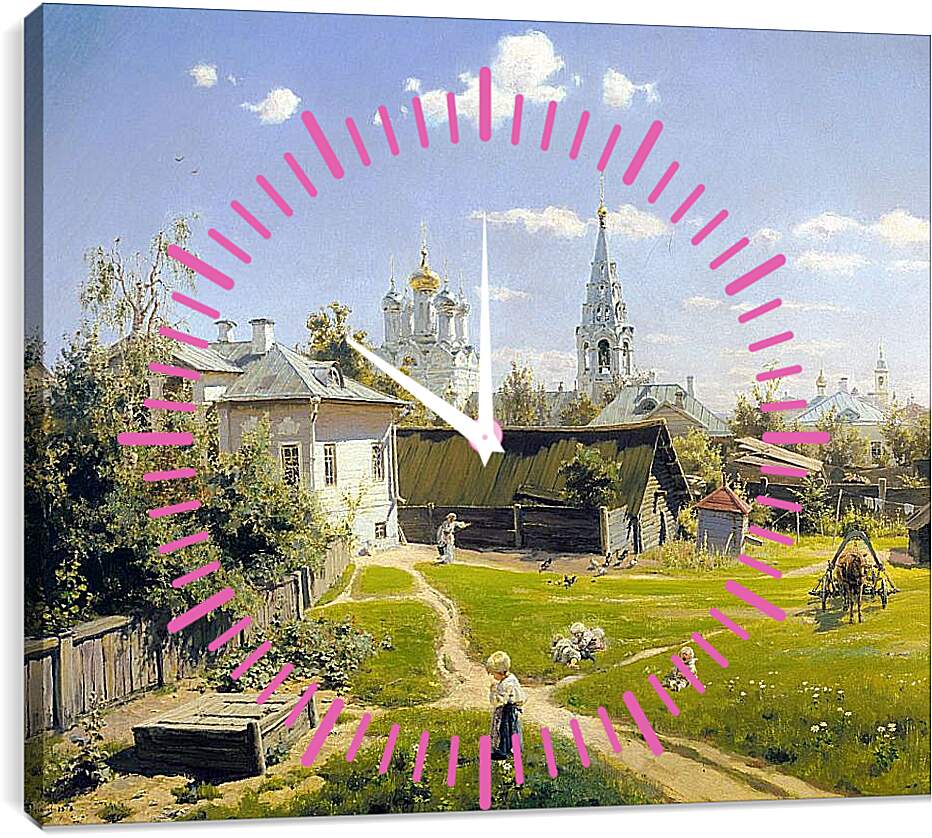 Часы картина - Московский дворик. Поленов Василий