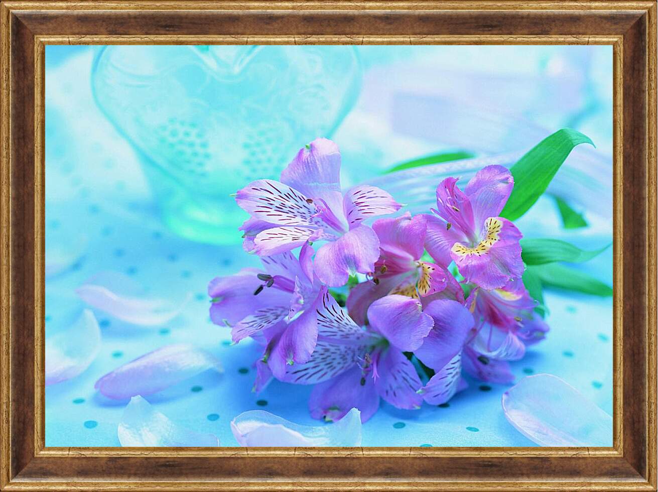 Картина в раме - Сиреневые орхидеи
