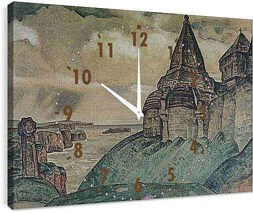 Часы картина - Могила викинга. Рерих Николай