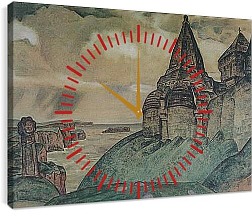 Часы картина - Могила викинга. Рерих Николай