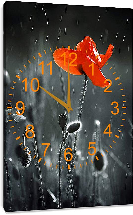 Часы картина - Дождь
