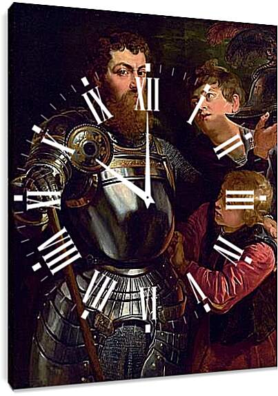 Часы картина - Commander being armed for Battle. Питер Пауль Рубенс
