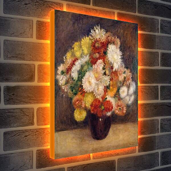 Лайтбокс световая панель - Bouquet of Chrysanthemums. Пьер Огюст Ренуар