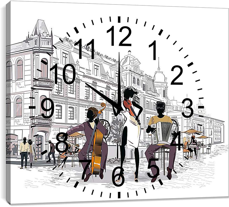 Часы картина - Музыканты Парижа