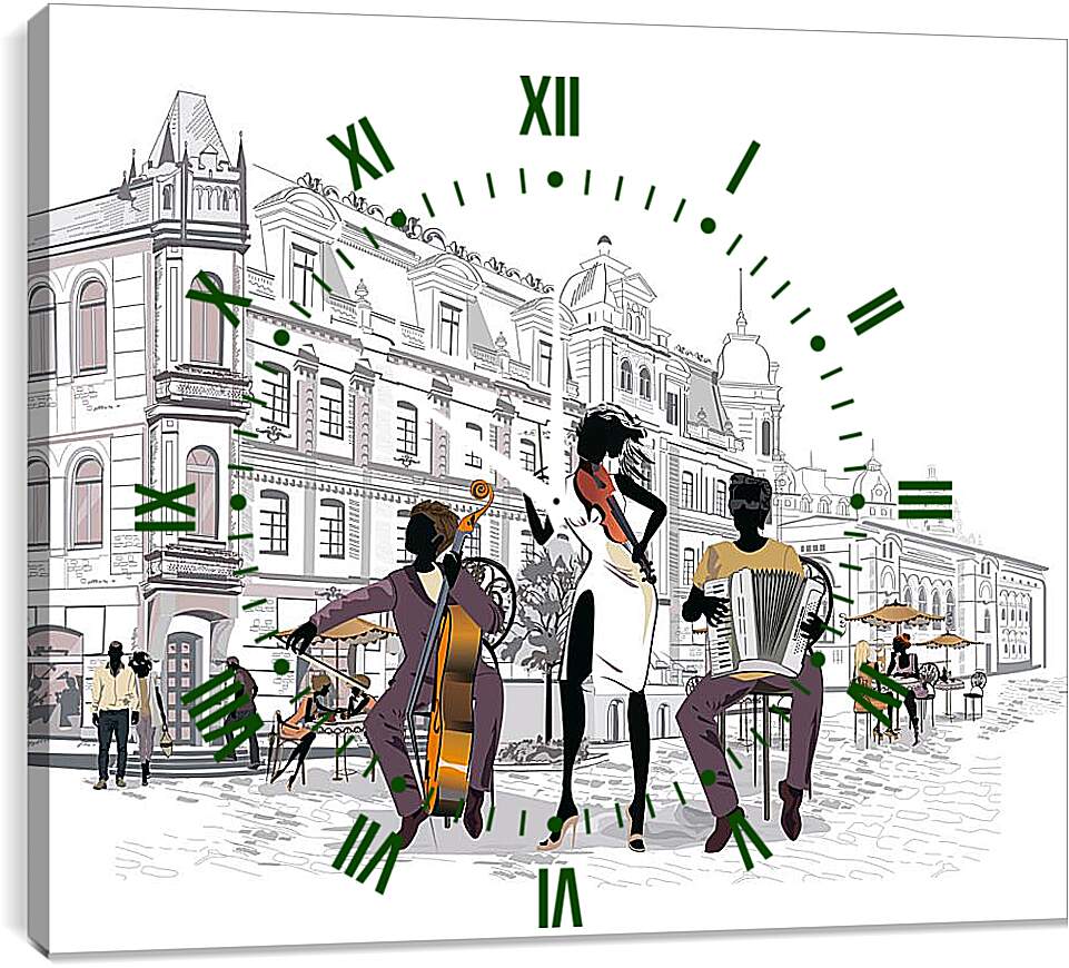 Часы картина - Музыканты Парижа