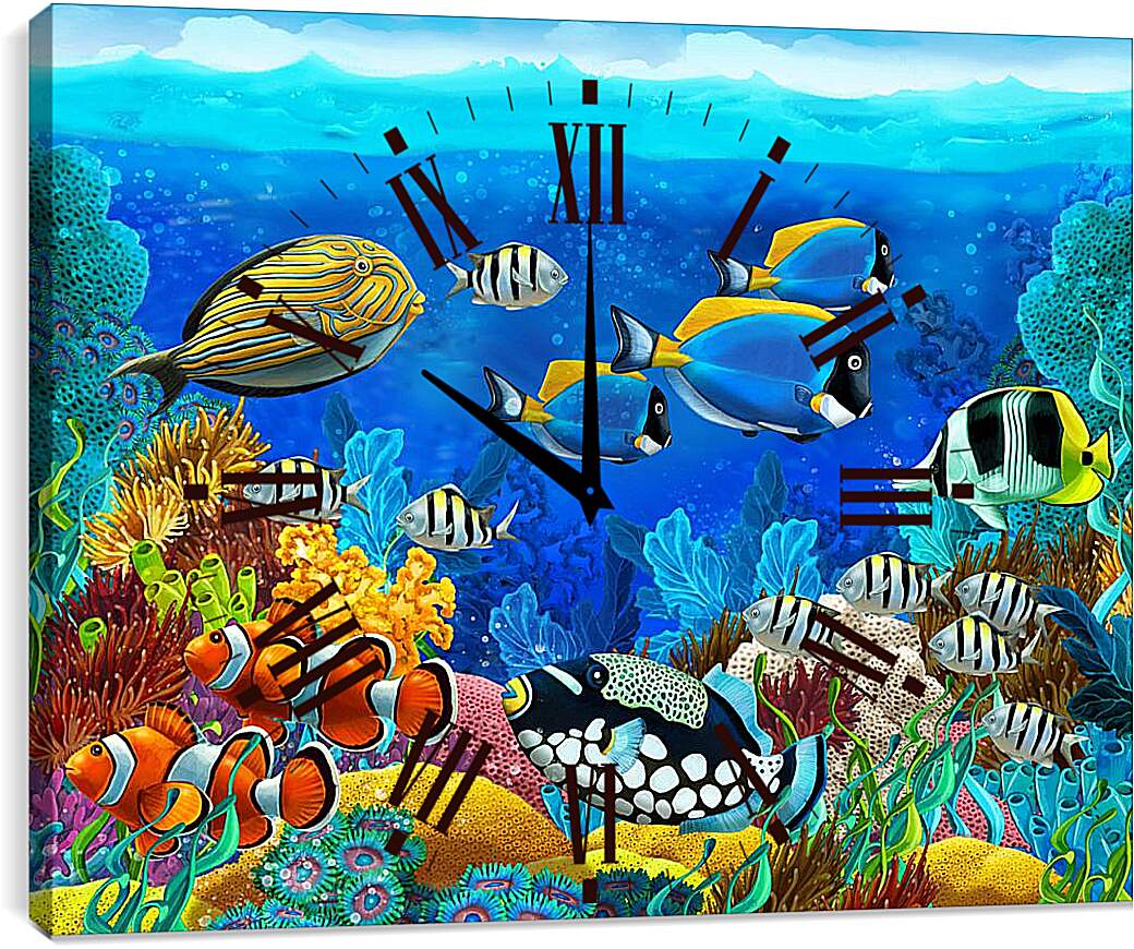 Часы картина - Подводный мир