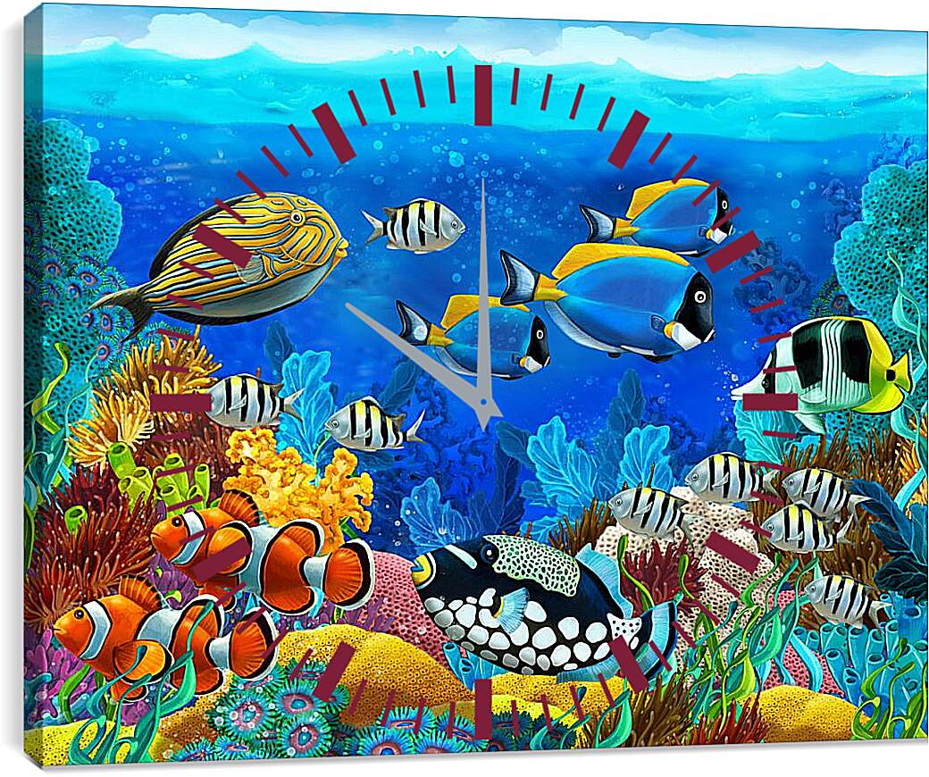 Часы картина - Подводный мир