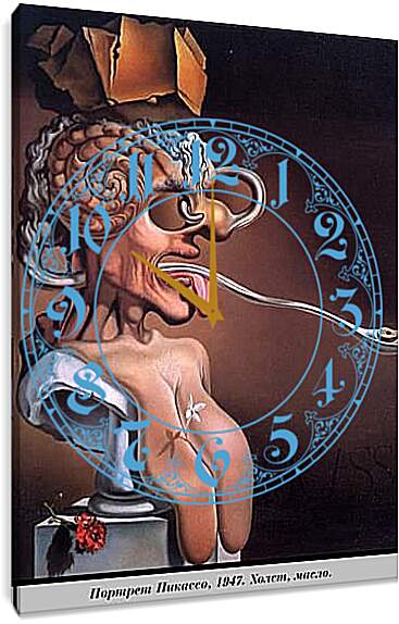 Часы картина - Портрет Пикассо. Сальвадор Дали