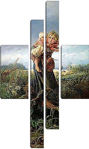 Модульная картина - Дети, бегущие от грозы. Маковский Константин