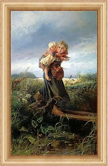 Картина в раме - Дети, бегущие от грозы. Маковский Константин