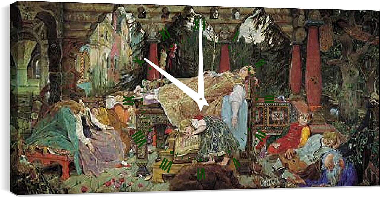 Часы картина - Спящая царевна. Виктор Васнецов