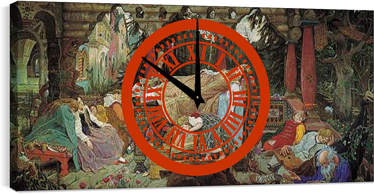 Часы картина - Спящая царевна. Виктор Васнецов