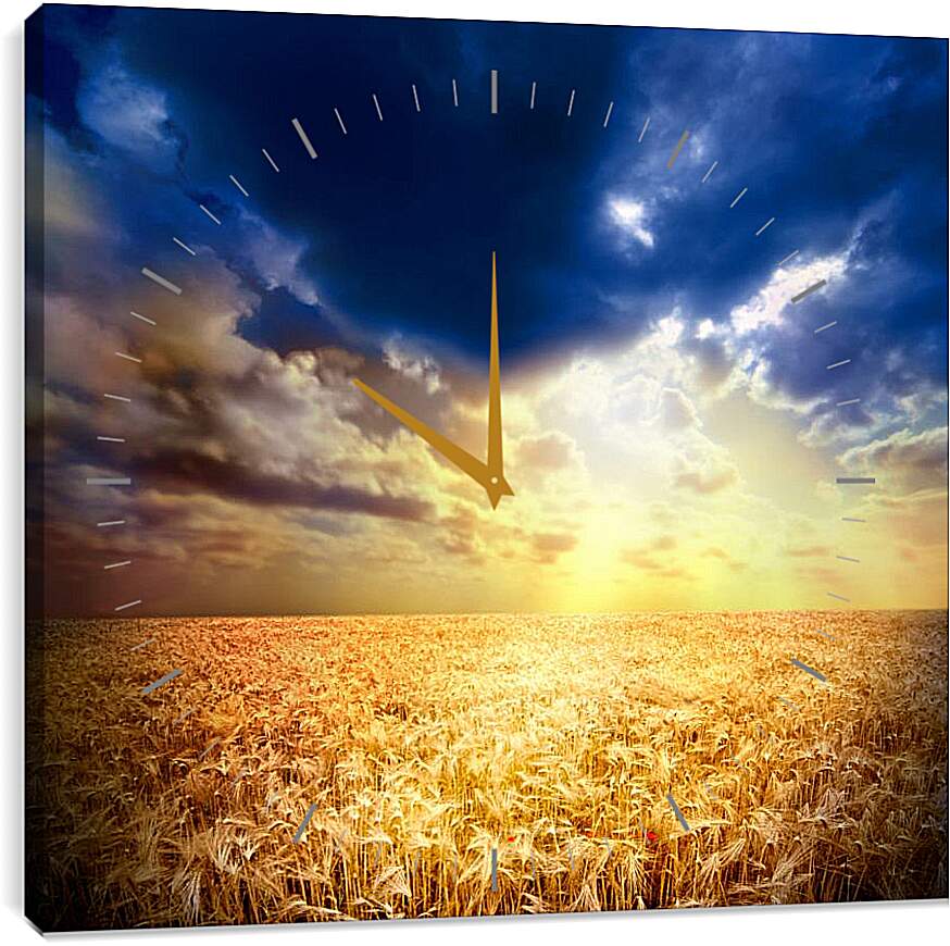 Часы картина - Поле пшеницы