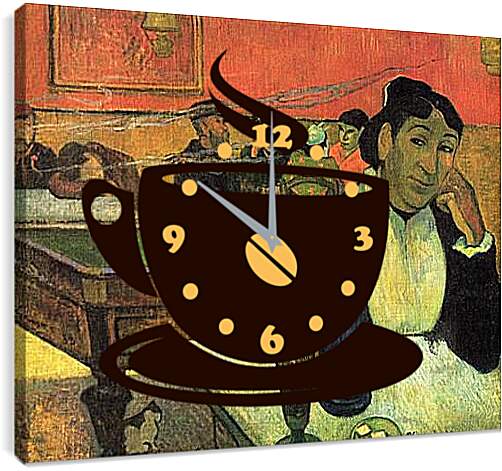 Часы картина - Cafe de Nuit, Arles Catala. Поль Гоген