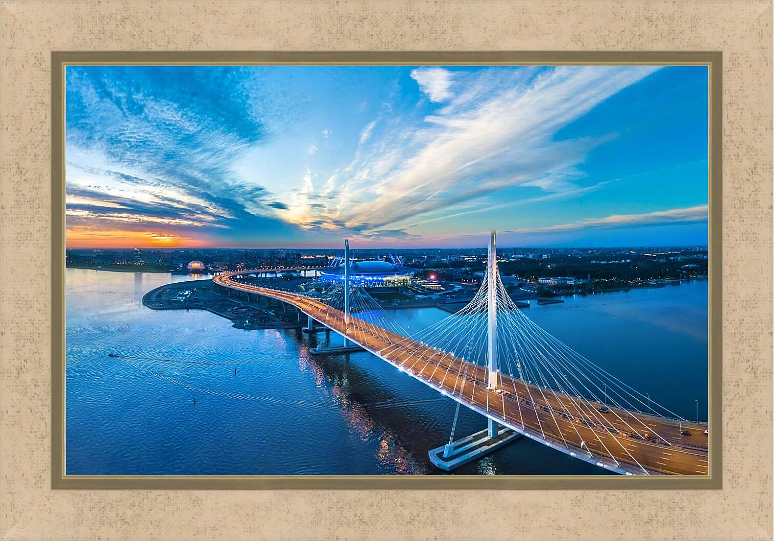 Картина в раме - Панорама Санкт-Петербурга