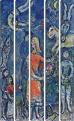 Модульная картина - AUTOUR DU COUPLE 1975-78. (Волшебная флейта) Марк Шагал